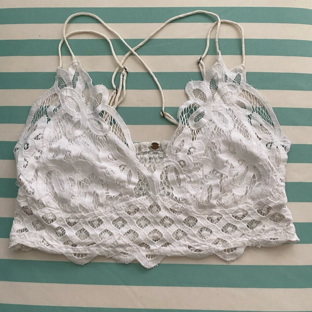 Free People One Adella Bralette White Medium